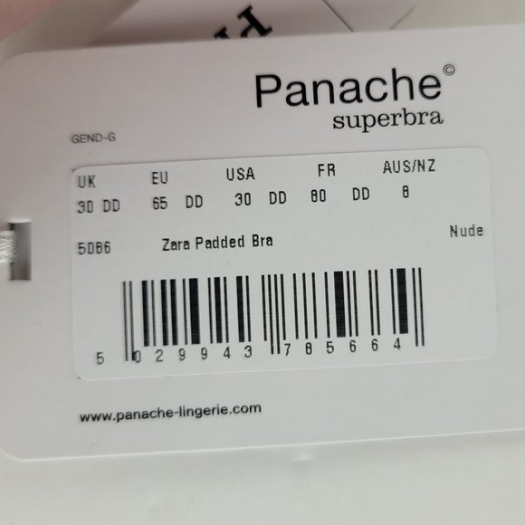NWT Panache Zara Nude Multiway Padded Plunge Bra 30DD - Picture 5 of 10